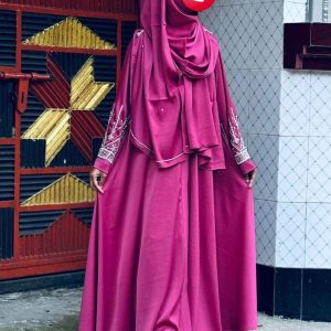 Black Zoom karchupi Abaya (Unstitched Fabric)1