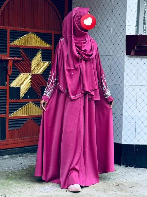Black Zoom karchupi Abaya (Unstitched Fabric)1