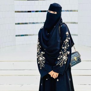 Black Zoom karchupi Abaya (Unstitched Fabric) (Copy)