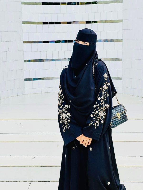 Black Zoom karchupi Abaya (Unstitched Fabric) (Copy)