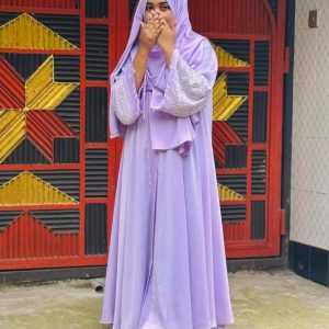 Black Zoom karchupi Abaya (Unstitched Fabric) (Copy)