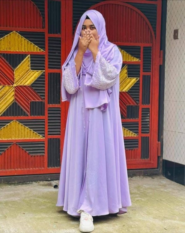 Black Zoom karchupi Abaya (Unstitched Fabric) (Copy)