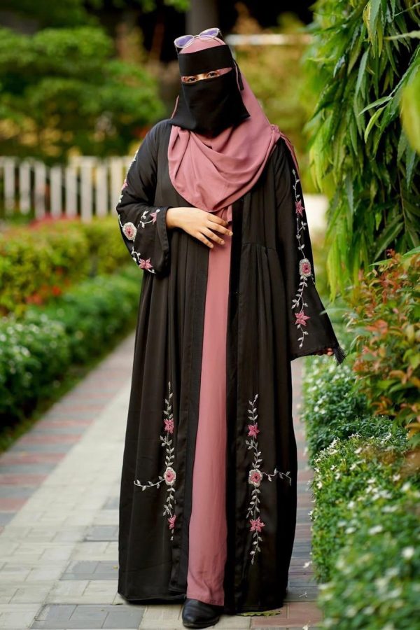 Black Zoom karchupi Abaya (Unstitched Fabric) (Copy)
