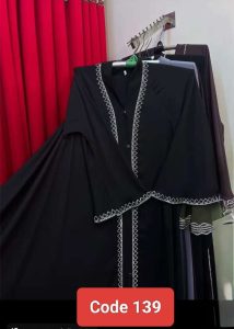 Dub lace design black abaya