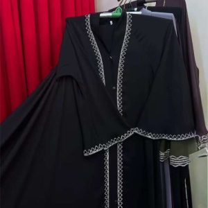 Dub lace design black abaya