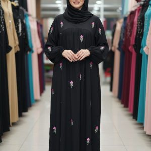 🌸 Elegant Floral Embroidered Abaya